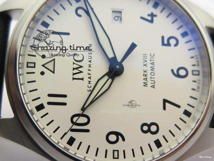 MIROTIME 0310 Mark XVIII IW327002 SS Mk Maker Best Edition White Dial On Black Leather Strap A SunProtective 7298